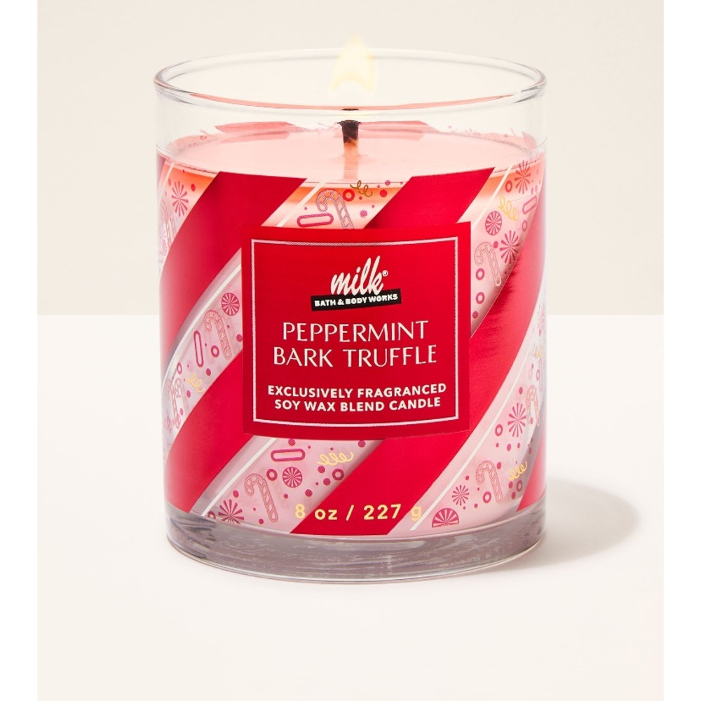 ♥️ “Peppermint Bark Truffle” by B&BW, 8-oz / 227 g, Single Wick Candle, NWTags